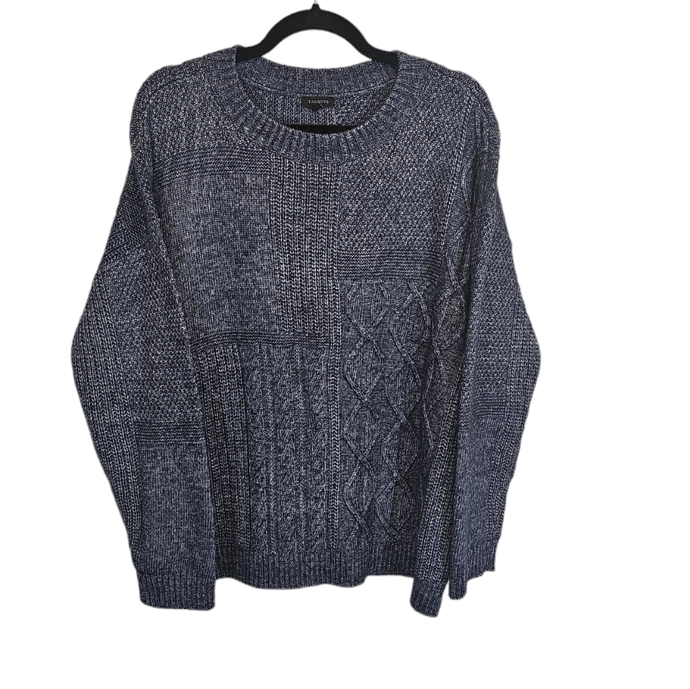 Talbots XL Cotton Blend Cable Knit Crewneck Sweater